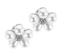 Amosfun Spille Perle a Forma di Margherita 2 Pezzi, Fermaglio per Scialle e Camicia, Accessori Moda Donna Stile Coreano, Bottone Discreto Anti-apertura per Outfit Raffinati