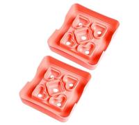 Amosfun Stampi per Panini Mini a Forma di Cuore e Quadrato, Stampi per Sandwich in Plastica Pp Alimentare, Portatili e Resistenti, per Snack e Lunch Box, Set da 2 Pezzi