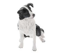 Amosfun Statua Di Cane Border Collie in Resina, Decorazione Realistica Di Simulazione, Figura Ornamentale Per Interni Ed Esterni, Statuetta Di Cucciolo Stabile Per Casa, Ufficio e Giardino