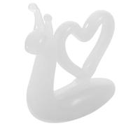Amosfun Statuetta Cartone Lumaca in Vetro Bianco per Ufficio e Casa | Piccola Decorazione da Collezione, Riflette la Luce, Facile da Pulire, Compatta, Fermacarte