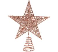 Amosfun Stella Puntale Per Albero Di Natale in Ferro Con Glitter Oro Rosa Decorazione Natalizia 7.9 Pollici Per Casa Ufficio E Negozi