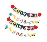 Amosfun Striscione di Benvenuto Ritorno a Scuola 4 Pezzi Addobbi per Festa di Rientro e Decorazioni per Classe