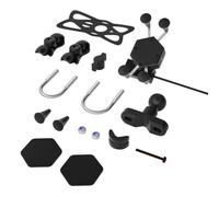 Amosfun Supporto Cellulare Moto Ricarica USB, Staffa X 360° per Smartphone | Alluminio e Gomma, Morsetto per Manubrio Luce Indicatore, Uso su Scooter Elettrico e Navigazione GPS