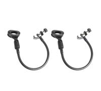 Amosfun Supporto per Microfono 2 Pezzi Clip in Metallo Nero, Tubo Flessibile Collo D'oca e Regolazione Angolo 360° per Trasmissione e Riunioni Online