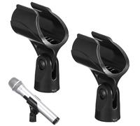 Amosfun Supporto per Microfono con Clip Regolabile 2 Pezzi con Morsetto Antiurto e Adattatore Vite 5/8" a 3/8" per Asta Microfonica per Applicazioni Professionali e Amatoriali