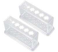 Amosfun Supporto per Provette 6 Fori in Plastica Trasparente Set da 2 Pezzi per Esperimenti Scientifici e Laboratorio Scolastico Portaprovette Piccolo Leggero per Attività Didattiche e