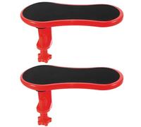 Amosfun Supporto Poggiapolsi per Scrivania 2 Pezzi, Bracciolo Estensibile Ergonomico Rosso, Accessori per Ufficio e Casa, Poggiagomiti per Computer da Lavoro e Gaming