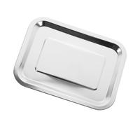 Amosfun Teglia da Forno in Acciaio Inox Rettangolare Multiuso Superficie Liscia, Resistente e Spessa, per Barbecue e Picnic, Design Elegante e Semplice
