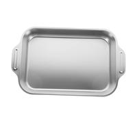 Amosfun Teglia per Arrosti in Acciaio Resistente Rettangolare Vassoio per Pesce alla Teglia Portatile in Metallo per Conserve Alimentari