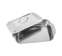 Amosfun Teglia Profonda per Arrosti in Acciaio Inossidabile da Adatta per Tacchino Pesce Altri Piatti Cucinati per Cene Casa e Grigliate all Aperto