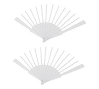 Amosfun Telaio per Ventaglio Pieghevole Fai da Te Bianco 2 Pezzi Portatili in Materiale Resistente per Creazioni Artigianali e Decorazioni Manuali