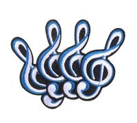 Amosfun Toppe di Ferro Compatte a Forma di Note Musicali, Set da 4 Toppe Fai da Te per Vestiti e Cappotti, Accessori Ricamati per Abbigliamento e Decorazioni per Cappelli, Pantaloni