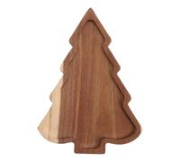 Amosfun Vassoio da Portata in Legno a Forma di Albero di Natale, 11,02 X 7,67 Pollici, Vassoio per Snack Festivi per Biscotti, Noci, Antipasti, Piatto Decorativo Marrone per Le Feste
