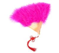 Amosfun Ventaglio da Sposa Decorativo Piume Ventaglio Portatile per Matrimonio Compleanni e Feste Facile da Usare Leggero e Resistente per Amiche e Famiglia