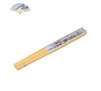 Amosfun Ventaglio Grande in Stile Cinese Realizzato in Tessuto di Seta Supporto in Carta e Struttura in bambù Come Decorazione da Parete per Camera da Letto per Feste Tema Asiatico e Balli