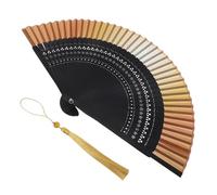 Amosfun Ventaglio Pieghevole Portatile da Donna Finitura Dorata e Nappina Ventaglio Pieghevole da Sposa per Matrimoni Feste e Spettacoli di Danza Accessorio Compatto per Eventi