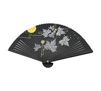 Amosfun ventaglio Pieghevole ventilador ventolatore ventaglio Portatile Pieghevole adornare ventaglio in Stile Cinese Oggetto di Scena per i Fan della Festa da Ballo Black