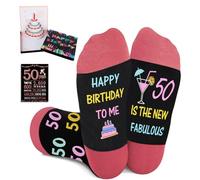 Amosking Regalo per il 50° compleanno per le donne, calzini novità per le donne che compiono i 50 anni, biglietto di compleanno pop-up 3D, poster di 50 anni, regali per donna di 50 anni, Multicolore