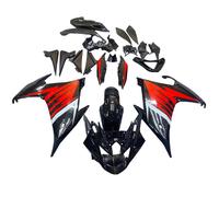 Amotopart Kit carenature per Yamaha FZ6R Nero 2009-2015 Rosso