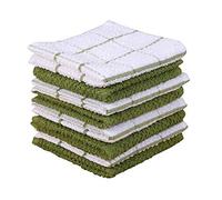 AMOUR INFINI Set di 8 Strofinacci da Cucina, Altamente assorbenti, in Cotone Super Morbido (30,5 x 30,5 cm), Strofinacci per Cucina e lavastoviglie (Verde)