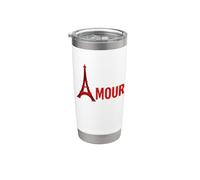 "AMOUR" Torre Eiffel Romantico Parigi città di LOVE Bicchiere termico in acciaio inox doppia parete