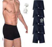 AMOUSDRDR Boxer da uomo ultra assorbenti a prova di perdite, lavabili riutilizzabili, a prova di perdite, in cotone, ad alta assorbenza, 5 pezzi, blu, 5 pezzi, 3XL