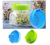 AMOYER 1 PC Cavolo Coperchio Food Grade Mesh Cover Kit Germoglio Seme Che cresce germinazione vegetale Silicone Anello di Tenuta Coperchio per Mason Jar (Colore Casuale)