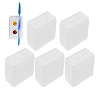 AMOYER Pozzetti di miscelazione Dentale monouso da 50 Pezzi - Vassoio per miscelazione di Materiali orali a 2 Fori, vassoi per la Preparazione delle Impronte in plastica