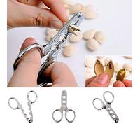 AMOYER Seed Pinza Scissor Dado Utensili da Cucina in Acciaio Inox Schiaccianoci Multi-Function Noce Pino Sheller Opener