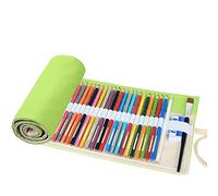 Amoyie - Sacchetto della matita portamatite arrorolabile per 48 matite colorate porta penne tela wrap borse organizer astuccio portapenne scuola cassa del supporto di matita viaggio le verde 48
