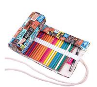 Amoyie - Sacchetto della matita portamatite arrorolabile per 72 matite colorate porta penne tela wrap borse organizer astuccio portapenne scuola cassa del supporto di matita viaggio le numero 72