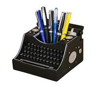 Amoysanli Portapenne decorativo per macchina da scrivere, in resina, stile vintage, organizer da scrivania per scrittore, colore: nero