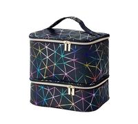 AMOYUN Borsa Organizer Smalti per Smalto, Doppio Strato Smalti Organizer per Unghie 30 Flaconi(15 ml), Valigetta Trucchi Beauty Case Donna Manicure Valigetta per unghie Organizzatore Trucchi