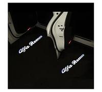 AMPACO Luce di Benvenuto per portiera Auto 2 Pezzi, per Alfa Romeo 159 147 156 Giulietta Giulia Stelvio Luci Laterali proiettore di Luce Logo per portiera dell'auto,F