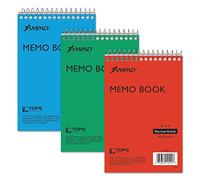 Ampad - Computer portatile tascabile - Riciclabile, 10,2 x 15,2 cm, apertura superiore - 3 computer portatili per set - rosso/blu/verde (45 - 094)