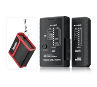 AMPCOM Tester per cavi di rete RJ45 per LAN e TEL continuità di RJ45/11/12 CAT5E CAT6 CAT7 UTP & STP schermati fili Ethernet strumento di prova - con borsa per il trasporto - nero