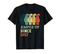 Amped Up Since 1957 chitarra retrò compleanno musica anno di nascita Maglietta