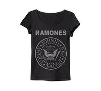 Ampercell - Ramones Logo, T-Shirt da Donna, Grigio (Charcoal), Taglia 10 (Taglia Produttore:Medium)