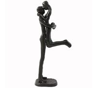 Amperer Briskfeel Scultura artistica con bacio appassionato, in ferro, romantica, ornamento in metallo, coppia statuetta decorativa per casa e ufficio (A2 bacio)