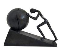 Amperer Briskfeel Statua in ferro a forma di uomo con sfera, scultura in metallo, per la casa e l'ufficio (B2 forte)