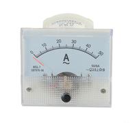 Amperometro analogico DC 0-50 A pannello 70 x 60 mm per classe 2,5 | per precisione classe 2,5, intervallo DC 0-50A, quadrante bianco, dimensioni del pannello 70x60mm, cassa robusta