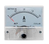 Amperometro CC analogico 85C1-A, misuratore di corrente a pannello con classe di precisione 2,5, alloggiamento ignifugo ABS, dimensioni 64 × 56 mm, per pannelli di controllo industriali (DC 20A)