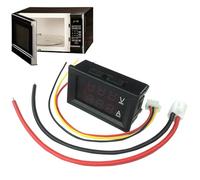 Amperometro DC - Voltmetro digitale, strumento di visualizzazione a LED | Misuratore 0-100 V due in uno, lettura precisa della corrente, supporto elettronico a montaggio a pannello per progetti