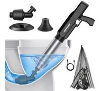 AMPFORCE Sturalavandini Elettrico ad Aria Compressa, Pistola Alta Pressione per WC e Bagno, Pompa Sturatore Potente Sblocca Tubi e Scarichi (Inchiostro)