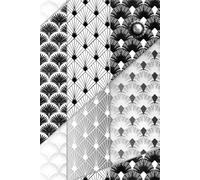 AMPHISBAENA artfully designed sketchbooks, journals and planners - #5 Scallop in black & white: A5 notebook with 200 artistically illustrated, lined pages