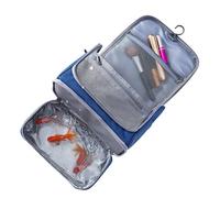 Ampia capacità da viaggio WC | Wet and Dry Separation Storage Organizer | Zippered Pouch with Hook | Ideal Travel Bag for Toiletries, Cosmetics, and Personal Care, blu navy, Se référer au descriptif,