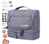 Ampia capacità da viaggio WC | Wet and Dry Separation Storage Organizer | Zippered Pouch with Hook | Ideal Travel Bag for Toiletries, Cosmetics, and Personal Care, grigio, Se référer au descriptif,