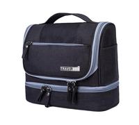 Ampia capacità da viaggio WC | Wet Dry Separation Pouch Zipper | Storage Organizer with Hook for Toiletries, Cosmetics, Home and Travel Use, Nero , Se référer au descriptif, riferimento alla