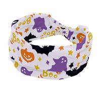 Ampia fascia elastica per capelli da donna, per Halloween, zucca, pipistrello, fantasma, antiscivolo, fascia per il sudore, fascia per yoga, per allenamento, palestra, corsa, fitness, sport