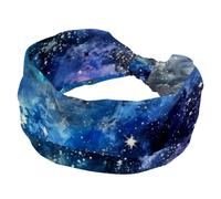 Ampia fascia per capelli da donna con cielo stellato e stelle, elastica, antiscivolo, per yoga, allenamento, palestra, corsa, fitness, sport